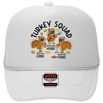 Slp Ot Pt Turkey Squad Thanksgiving High Crown Mesh Back Trucker Hat