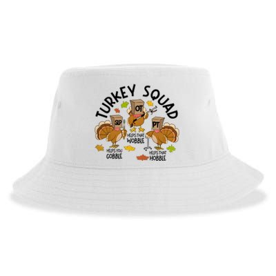 Slp Ot Pt Turkey Squad Thanksgiving Sustainable Bucket Hat