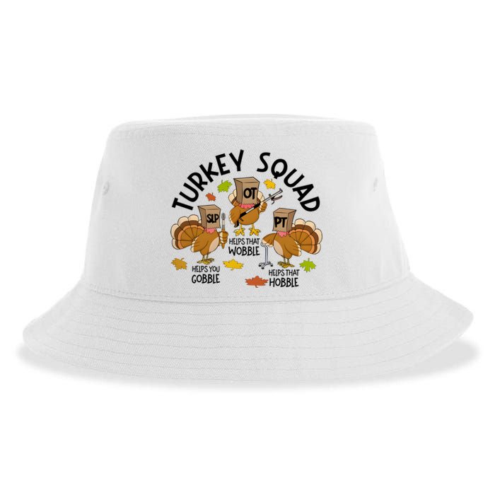 Slp Ot Pt Turkey Squad Thanksgiving Sustainable Bucket Hat