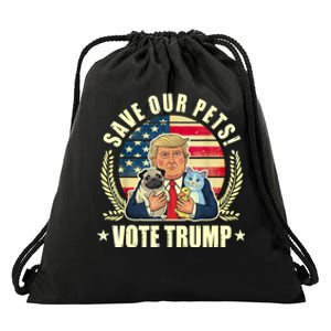 Save Our Pets Vote For Trump 2024 Trump Vance 2024 Election Drawstring Bag