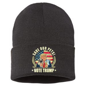 Save Our Pets Vote For Trump 2024 Trump Vance 2024 Election Sustainable Knit Beanie