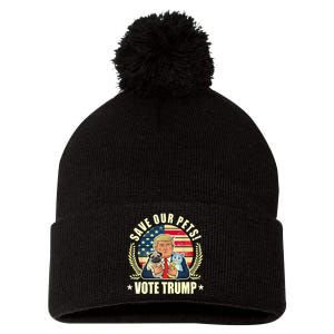 Save Our Pets Vote For Trump 2024 Trump Vance 2024 Election Pom Pom 12in Knit Beanie