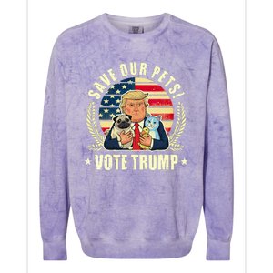 Save Our Pets Vote For Trump 2024 Trump Vance 2024 Colorblast Crewneck Sweatshirt