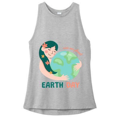 Save Our Planet Mother Earth Cute Ladies PosiCharge Tri-Blend Wicking Tank