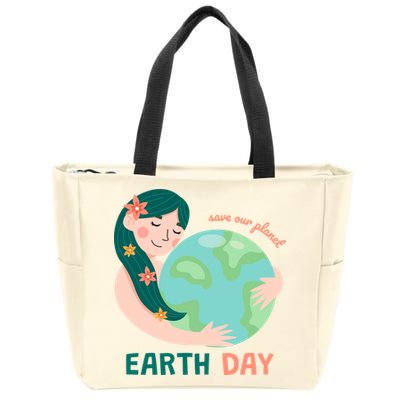 Save Our Planet Mother Earth Cute Zip Tote Bag