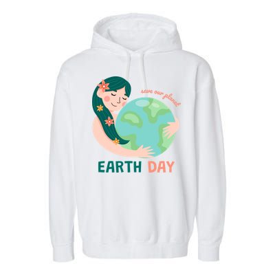 Save Our Planet Mother Earth Cute Garment-Dyed Fleece Hoodie