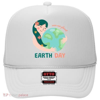 Save Our Planet Mother Earth Cute High Crown Mesh Back Trucker Hat