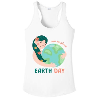 Save Our Planet Mother Earth Cute Ladies PosiCharge Competitor Racerback Tank