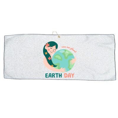 Save Our Planet Mother Earth Cute Large Microfiber Waffle Golf Towel