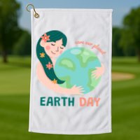 Save Our Planet Mother Earth Cute Golf Towel