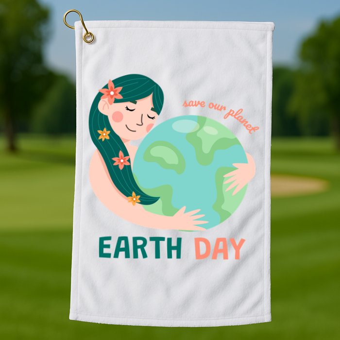 Save Our Planet Mother Earth Cute Golf Towel