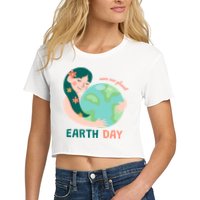 Save Our Planet Mother Earth Cute Women's Crop Top Tee