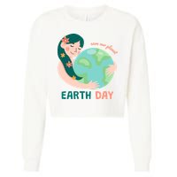 Save Our Planet Mother Earth Cute Cropped Pullover Crew