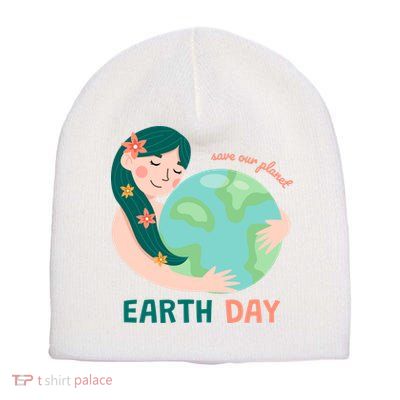Save Our Planet Mother Earth Cute Short Acrylic Beanie