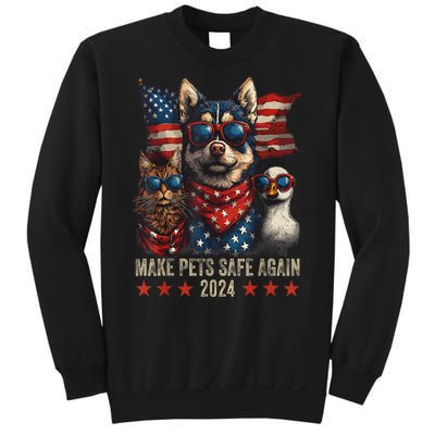 Save Our Pets Funny Make Pets Safe Again Trump 2024 Gift Sweatshirt