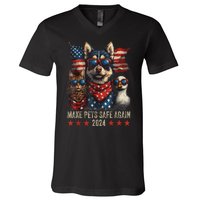 Save Our Pets Funny Make Pets Safe Again Trump 2024 Gift V-Neck T-Shirt