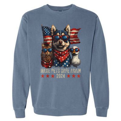 Save Our Pets Funny Make Pets Safe Again Trump 2024 Gift Garment-Dyed Sweatshirt