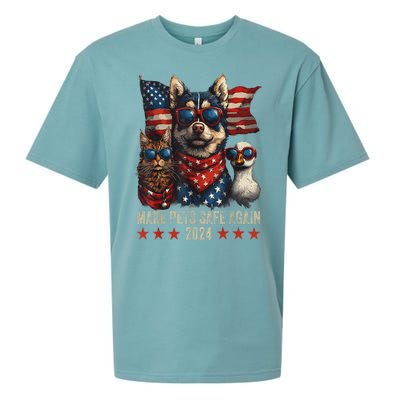 Save Our Pets Funny Make Pets Safe Again Trump 2024 Gift Sueded Cloud Jersey T-Shirt