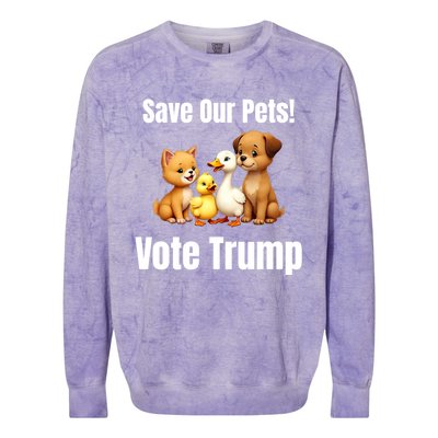 Save Our Pets Vote Trump Funny Political Colorblast Crewneck Sweatshirt