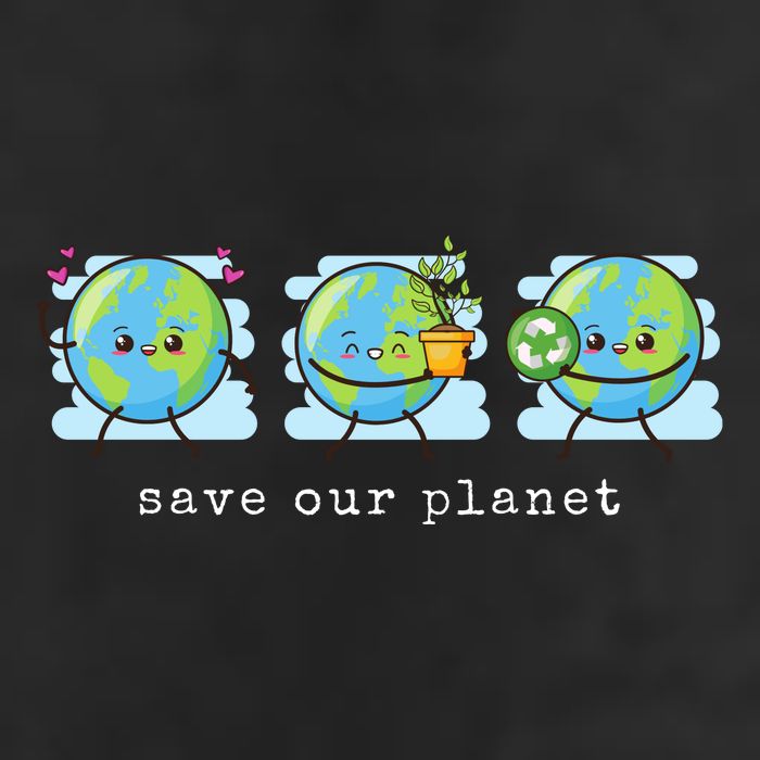 Save Our Planet Earth Day Awareness Cute 7 Panel Mesh Trucker Snapback Hat