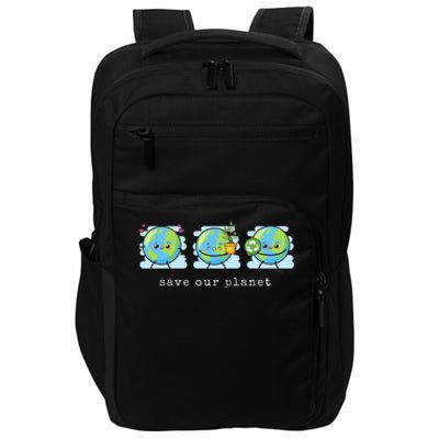 Save Our Planet Earth Day Awareness Cute Impact Tech Backpack