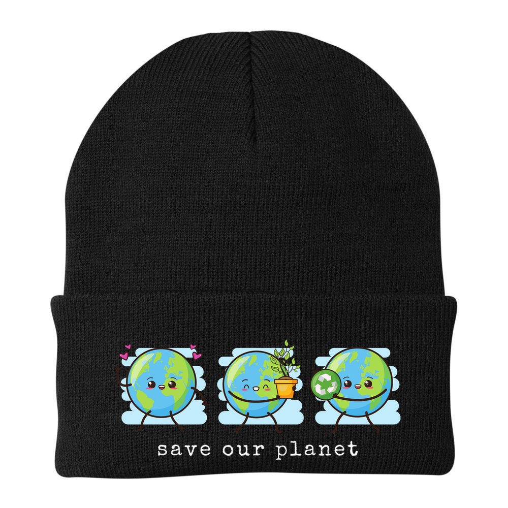 Save Our Planet Earth Day Awareness Cute Beanie