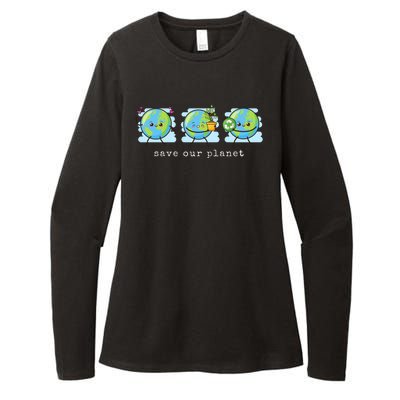 Save Our Planet Earth Day Awareness Cute Womens CVC Long Sleeve Shirt