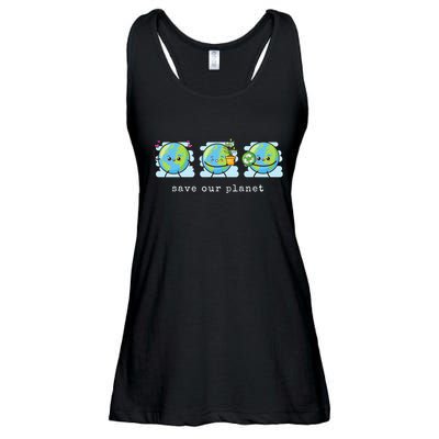 Save Our Planet Earth Day Awareness Cute Ladies Essential Flowy Tank