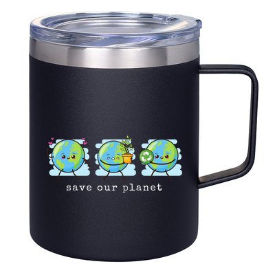 Save Our Planet Earth Day Awareness Cute 12oz Stainless Steel Coffee Mug