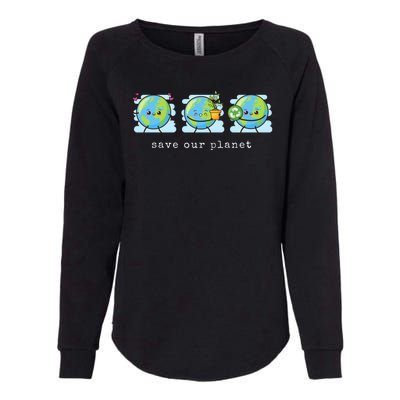 Save Our Planet Earth Day Awareness Cute Womens California Wash Sweatshirt