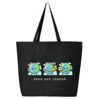 Save Our Planet Earth Day Awareness Cute 25L Jumbo Tote