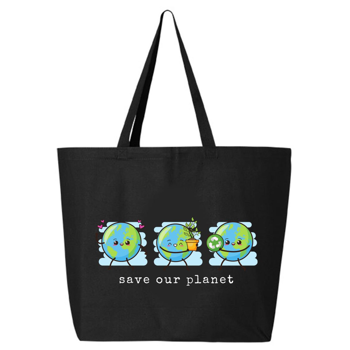 Save Our Planet Earth Day Awareness Cute 25L Jumbo Tote