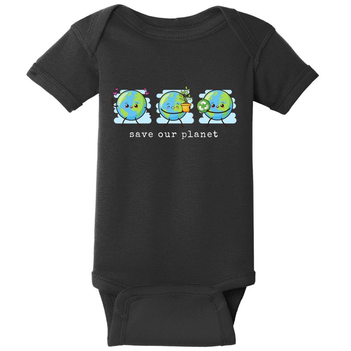Save Our Planet Earth Day Awareness Cute Baby Bodysuit