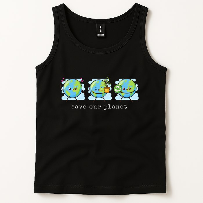 Save Our Planet Earth Day Awareness Cute Tank Top