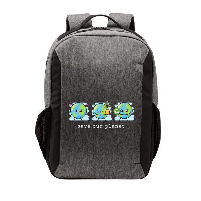 Save Our Planet Earth Day Awareness Cute Vector Backpack