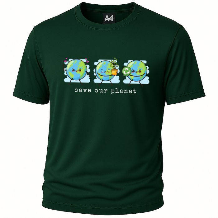 Save Our Planet Earth Day Awareness Cute Cooling Performance Crew T-Shirt
