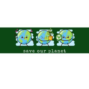 Save Our Planet Earth Day Awareness Cute Bumper Sticker