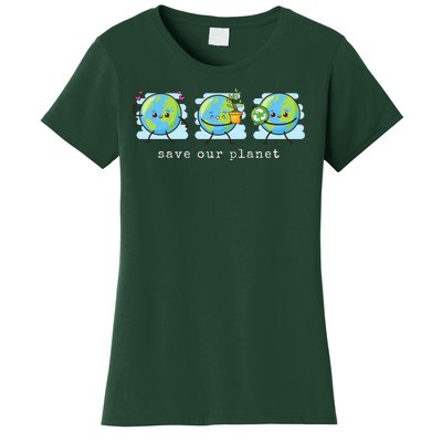 Save Our Planet Earth Day Awareness Cute Women's T-Shirt