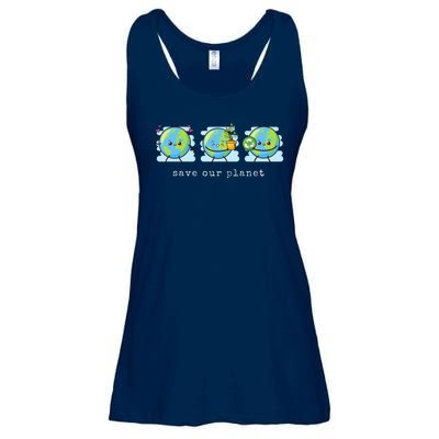 Save Our Planet Earth Day Awareness Cute Ladies Essential Flowy Tank