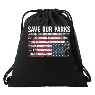 Save Our Parks, Protect National Parks Upside Down  Drawstring Bag