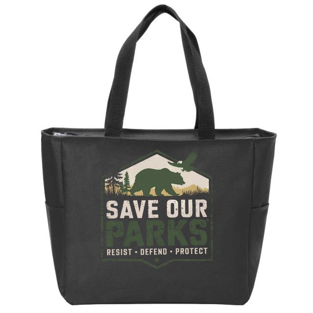 Save Our Parks Resist National Park Protect ALT US Parks Zip Tote Bag