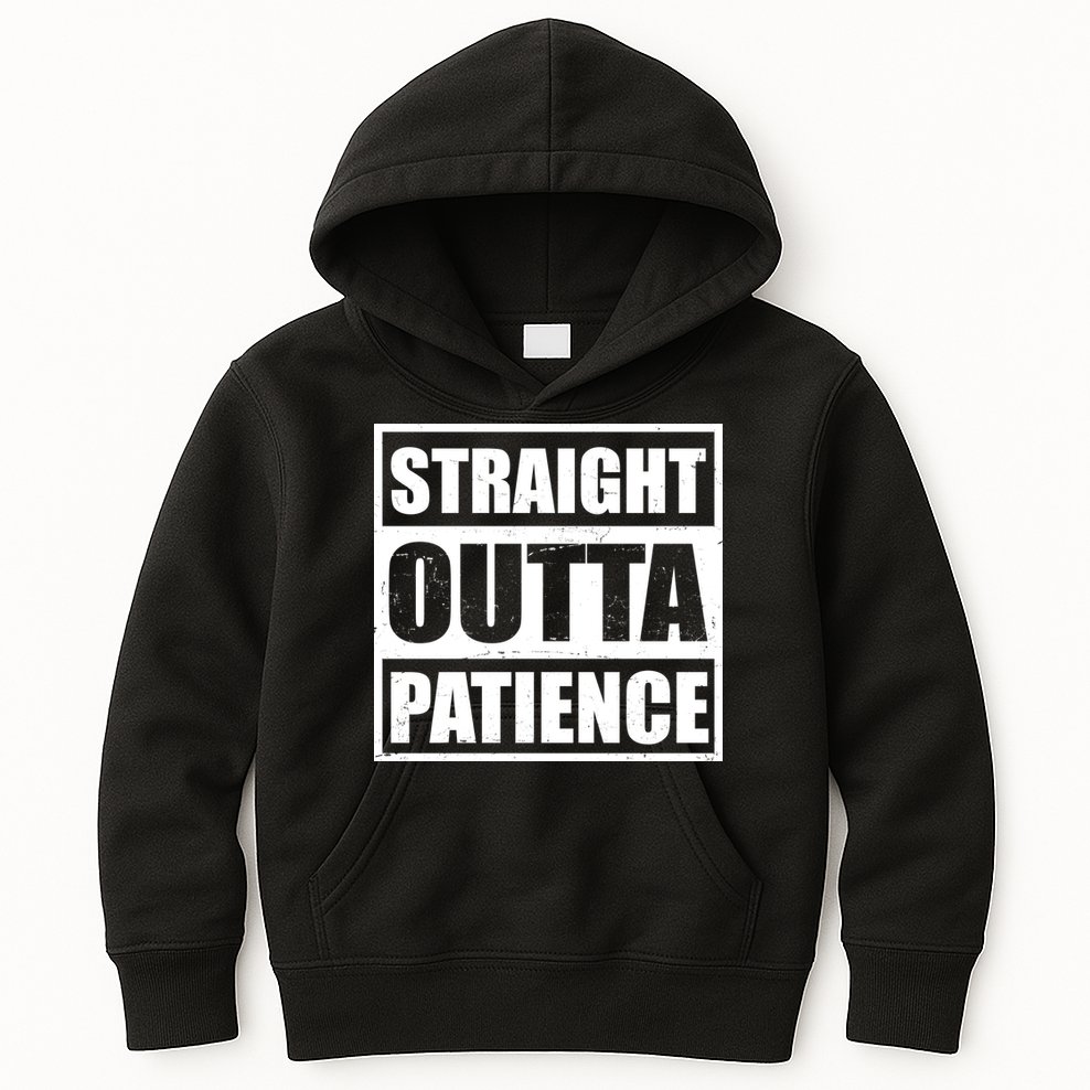 Straight Outta Patience Meme Kids Hoodie