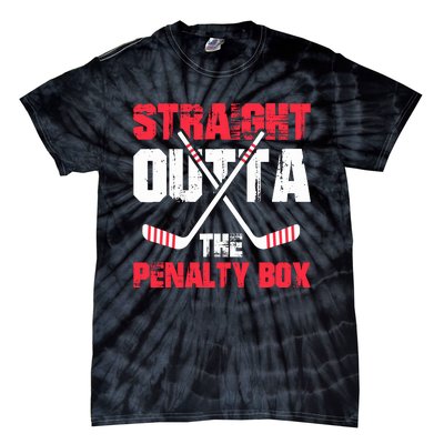 Straight Outta Penalty Box | Ice Hockey Player Tie-Dye T-Shirt