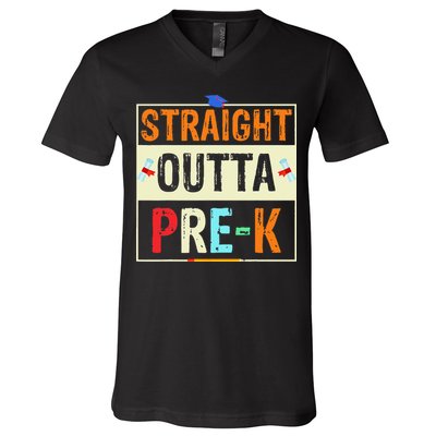 Straight Outta Pre K Preschool Graduation Gifts V-Neck T-Shirt