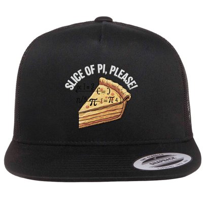 Slice Of Pi Please Funny Math Humor Pi Day Gift Flat Bill Trucker Hat