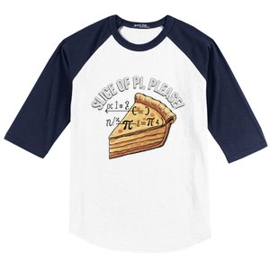 Slice Of Pi Please Funny Math Humor Pi Day Gift Baseball Sleeve Shirt