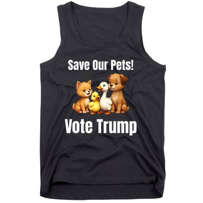 Save Our Pets Vote Trump Funny Political Tank Top