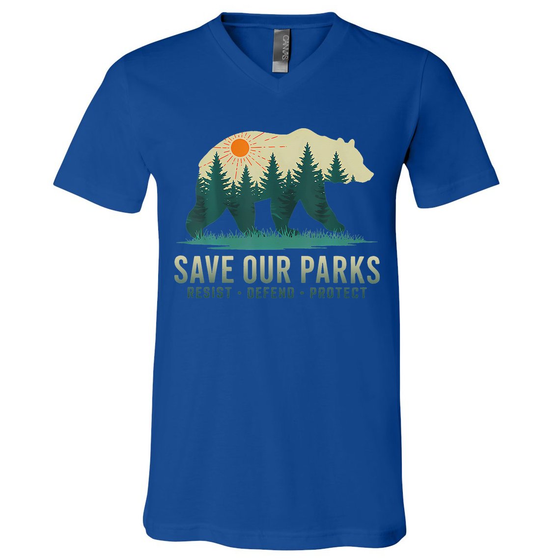 Save Our Parks Resist National Park Protect Alt Us V-Neck T-Shirt