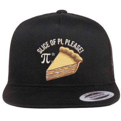 Slice Of Pi Please Funny Math Humor Gift Flat Bill Trucker Hat