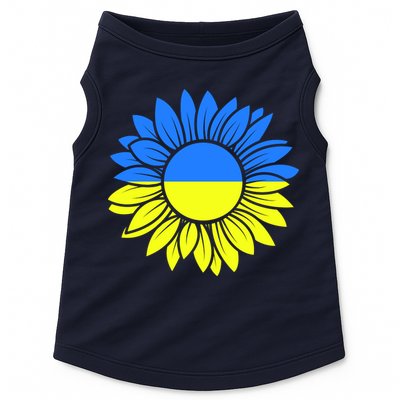 Sunflower Of Peace Ukraine Strong Vyshyvanka Doggie Tank